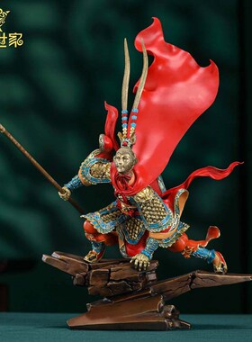 快速发货齐天大圣孙m悟空黄铜摆件老板办公室桌面酒柜中式国风装