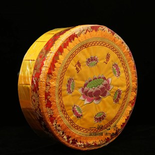 快速发货佛堂莲花拜垫实木跪垫家用D磕头垫子圆形加厚绣花蒲团拜