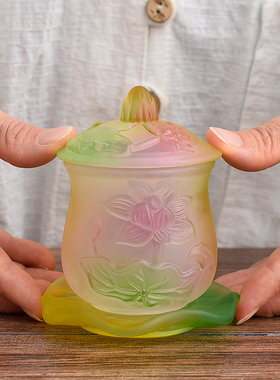 快速发货b琉璃供水杯供佛杯供佛莲花插香炉供果盘供花瓶蜡烛台佛