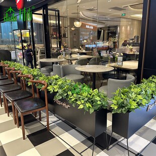 快速发货仿真绿植花箱造r景门店商场隔断假植物门前花槽装 饰绿萝