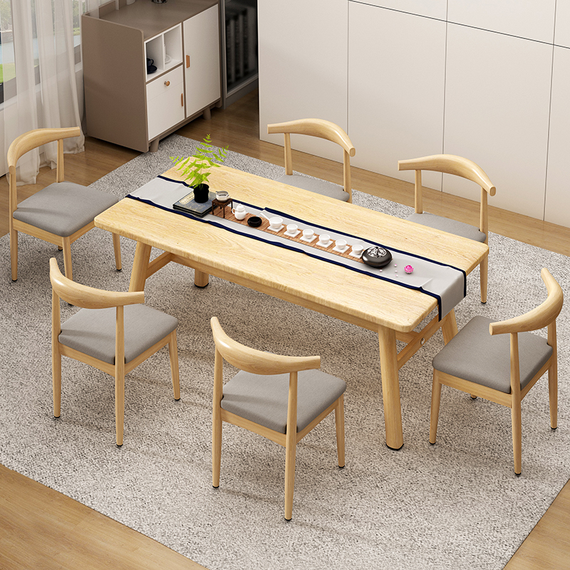 速发餐桌小户型家用简轻长方形吃饭桌子屋约奢餐桌椅组合