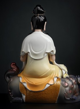 快速发货陶瓷《12吋u文殊普贤菩萨》佛像供奉家用陈戴茹客厅