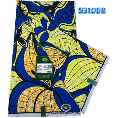 非洲蜡染布花卉印花布料African Wax-Dyed Cotton Printed Fabric
