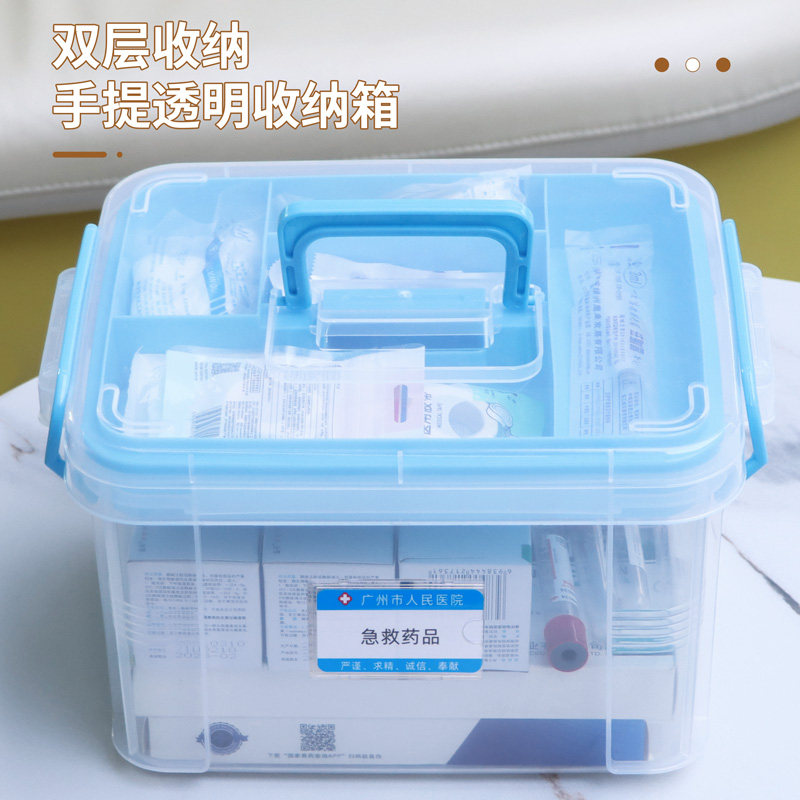 职业暴露应急处透明手提药品收纳箱医药箱整理箱6s医院标本运送箱