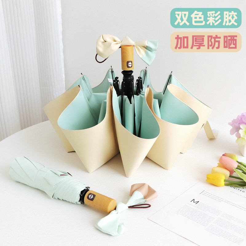 高颜值彩胶晴雨伞男女两用全自动折叠便携防晒防紫外线遮阳太阳伞,居家日用,伞,淘宝优惠券,粉丝福利购,淘宝优惠卷
