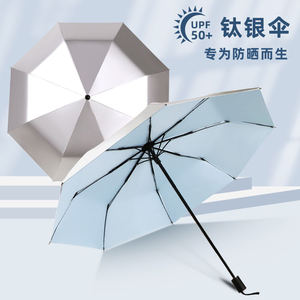 钛银超强防晒遮阳防紫外线女男折叠全自动高级感晴雨伞两用太阳伞