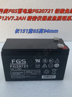 丹麦FGS蓄电池FG20721 铅酸免维护12V7.2AH 精密仪器应急照明系统