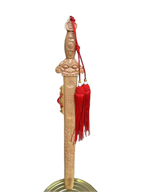 山桃木天师剑龙虎剑桃木剑实木雕刻家居摆件北斗七星剑道用品