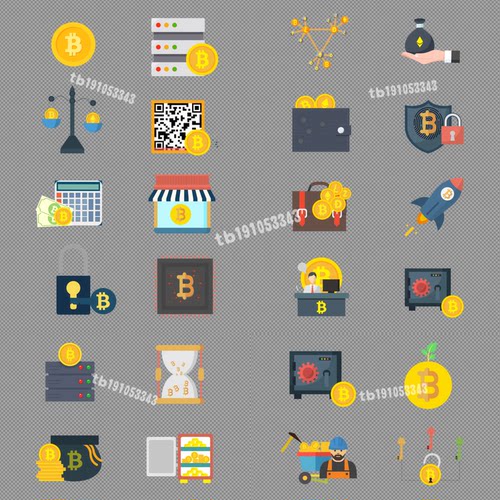 卡通比特币数字金币虚拟货币动画视频素材带通道