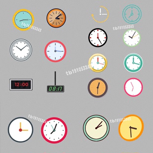 卡通表盘时针走动时钟挂表闹钟动画视频素材带通道