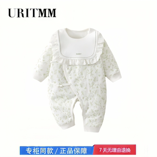 【撤柜专区】品牌专柜 新生儿衣服秋冬薄棉连体衣初生女宝宝碎花