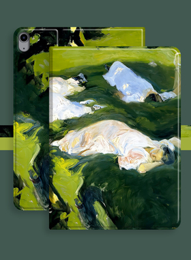 美术生油画复古绿色适用于ipad11寸2020PRO书本保护套艺术生定制