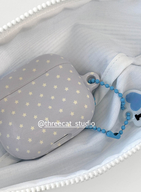 韩ins设计Y2k少女心紫灰色星星pro3进口菲林耳机壳适用于苹果1/2/3/4代airpods pro2保护套airpods 4代硬亮