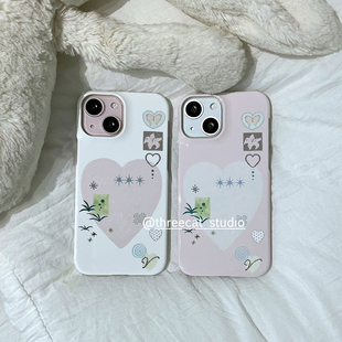 韩insY2K少女春之碎片欧尼菲林壳适用于iphone17promax苹果16pro 11全包Xsmax手机保护套XR亮面