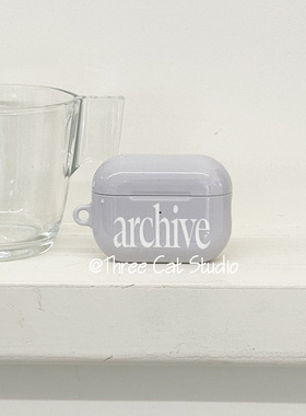 韩ins设计archive英文pro3进口4代菲林耳机壳适用于苹果1/2/3/4代airpods pro2保护套airpods 4代硬亮