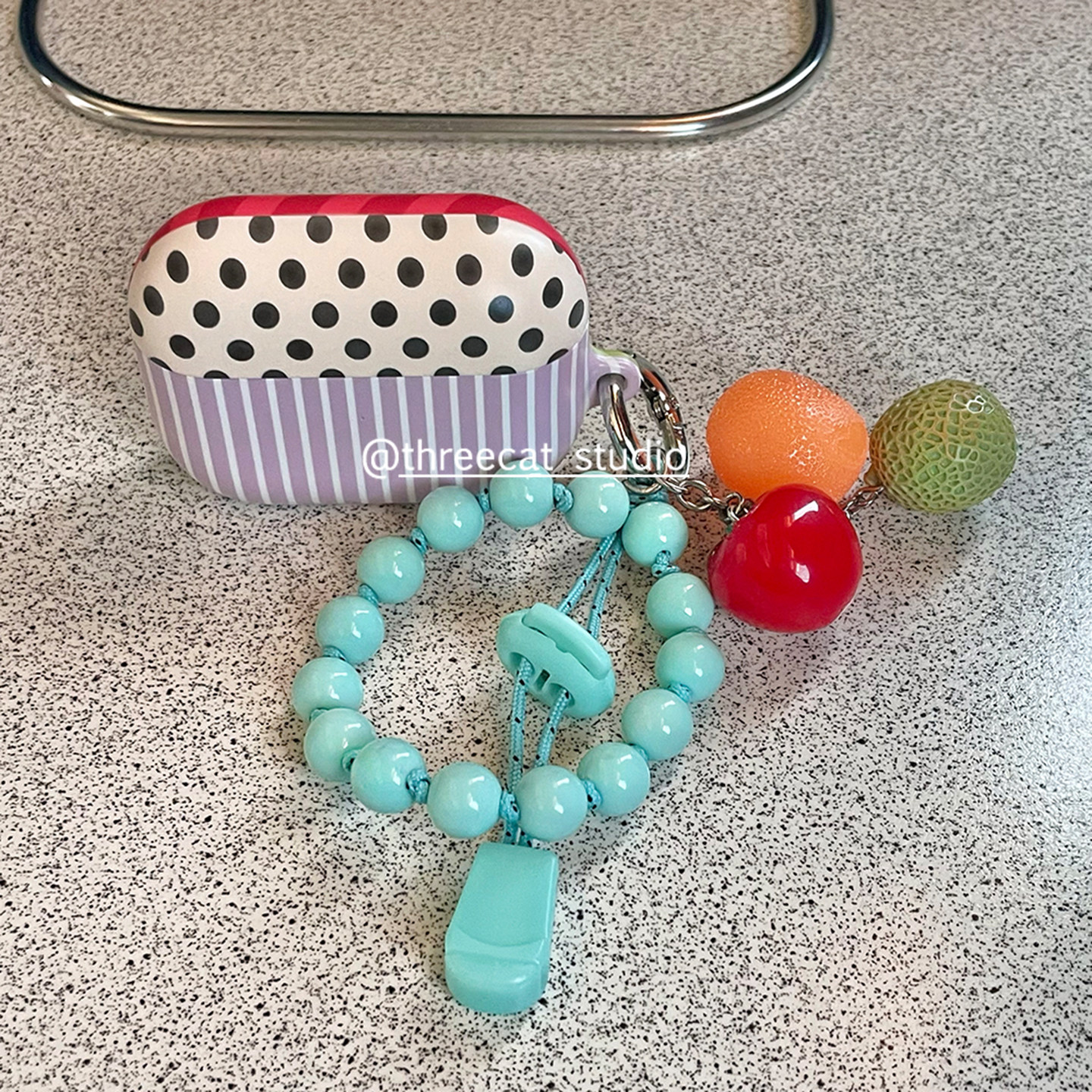 韩ins设计chic时髦拼接条纹波点生pro3进口菲林耳机壳适用苹果1/2/3/4代airpods pro2保护套airpods 4代硬亮,3C数码配件,耳机保护套,淘宝优惠券,粉丝福利购,淘宝优惠卷