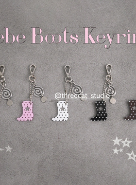 韩系ins古早波点靴子圆牌吊坠手机挂件Airpods挂饰吊坠挂件饰物