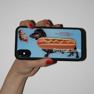 腊肠狗热狗支架17pro手机壳