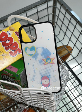 韩ins可爱艺术波点小狗欧尼博主同款手机壳适用于iphone17promax/16pro苹果15/14/13/12黑边11保护套Xsmax