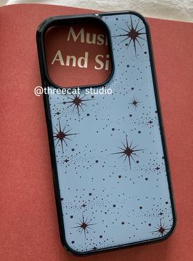 韩欧尼小众ins棕色泼墨星星博主同款适用于iphone17pro/16promax苹果15/14/13/12/11手机壳xsmax保护套黑边框