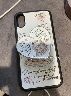 韩系ins龙宝宝蛋糕英文欧尼博主同款手机壳适用于iphone17promax/16pro苹果15/14/13/12黑边11保护套Xsmax