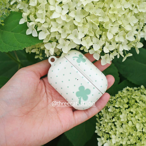 四叶草绿色小波点pro3耳机套