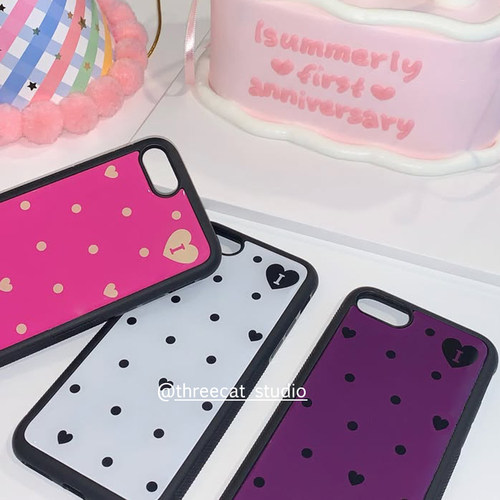苹果iphone17少女爱心波点手机壳