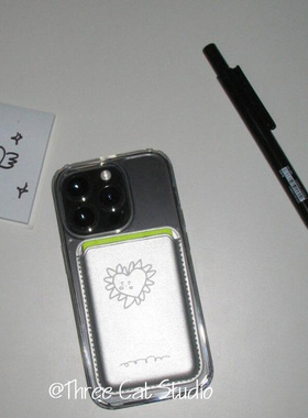 韩欧尼ins爱心花朵曲线皮革磁吸无线充magsafe卡套手机壳适用于iphone17pro/16promax苹果15/14/13/12/11