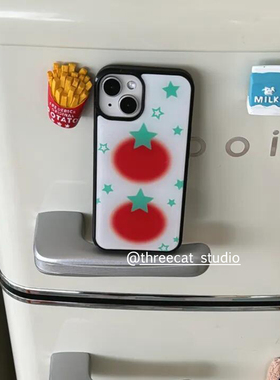 韩系欧尼ins绿色星星番茄16e博主同款适用于iphone17promax/16pro苹果15/14/13手机壳xsmax保护套12黑边11