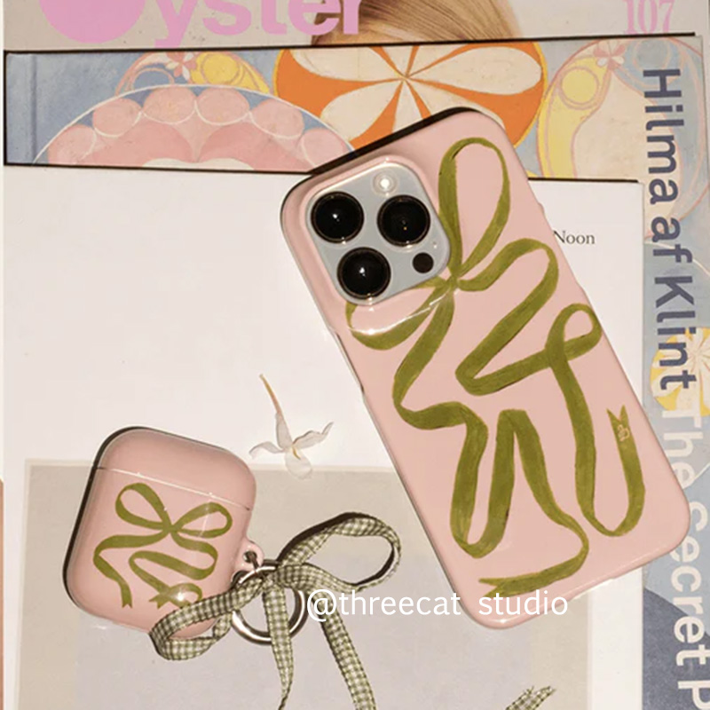 绿色丝带airpods4代耳机套
