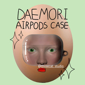 搞怪人脸pro3进口菲林耳机壳适用于苹果1 韩国ins抽象艺术设计个性 4代airpods pro2保护套airpods4硬亮