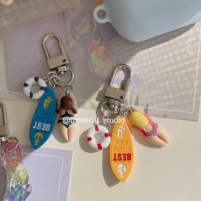 韩系ins小众冲浪板救生圈游泳男孩女孩挂饰包包挂件airpods钥匙扣,服饰配件/皮带/帽子/围巾,包挂件,淘宝优惠券,粉丝福利购,淘宝优惠卷