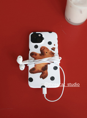 韩日系ins古早波点饼干小马欧尼菲林壳适用iphone17promax苹果16pro/15/14/13/12/11全包Xsmax保护套XR亮面