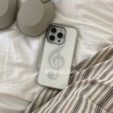 韩系ins古早波点音符Y2K欧尼博主同款手机壳适用于iphone17promax/16pro苹果15/14/13/12银边11保护套Xsmax