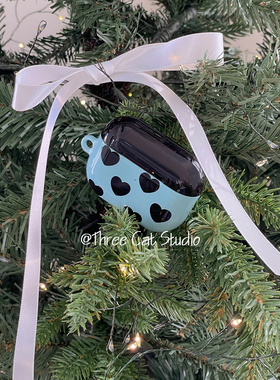 韩ins设计chic黑色爱心pro3进口4代菲林耳机壳适用于苹果1/2/3/4代airpods pro 2 3 保护套airpods 4代硬亮