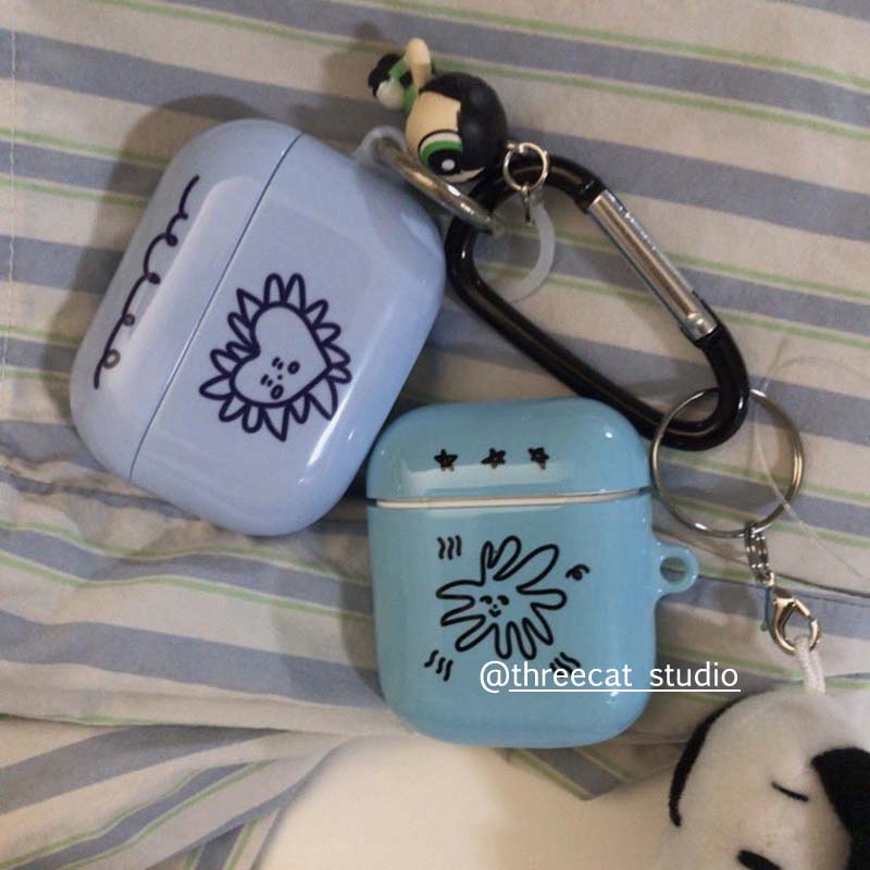 苹果airpods4代耳机套蓝色星星