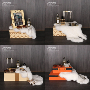 初舍印象 样板间衣帽间梳妆台桌面饰品摆件组合套装展厅陈列装饰