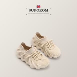 针织椰子鞋 SUPOROM英国风潮童鞋 女童运动鞋 男童夏季 儿童猫爪鞋