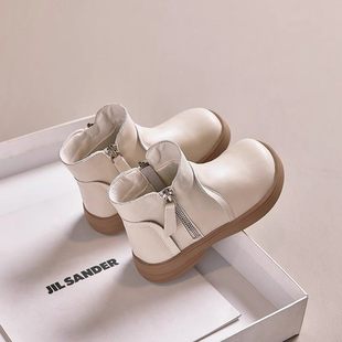 Lewis&女童靴子2025秋冬季 真皮儿童马丁靴软底加绒宝宝短靴