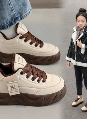 Next MaxM女童鞋子2025秋冬新款儿童运动鞋女孩休闲加绒二棉板鞋