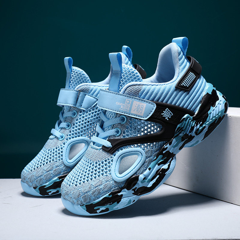英国DHWA男童运动鞋网面透气2026夏季儿童网鞋中大童男孩跑步鞋潮