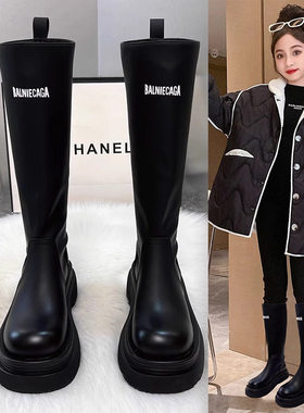 next MaxM女童马丁靴2025秋冬新款儿童时尚长筒靴中大童加绒棉靴