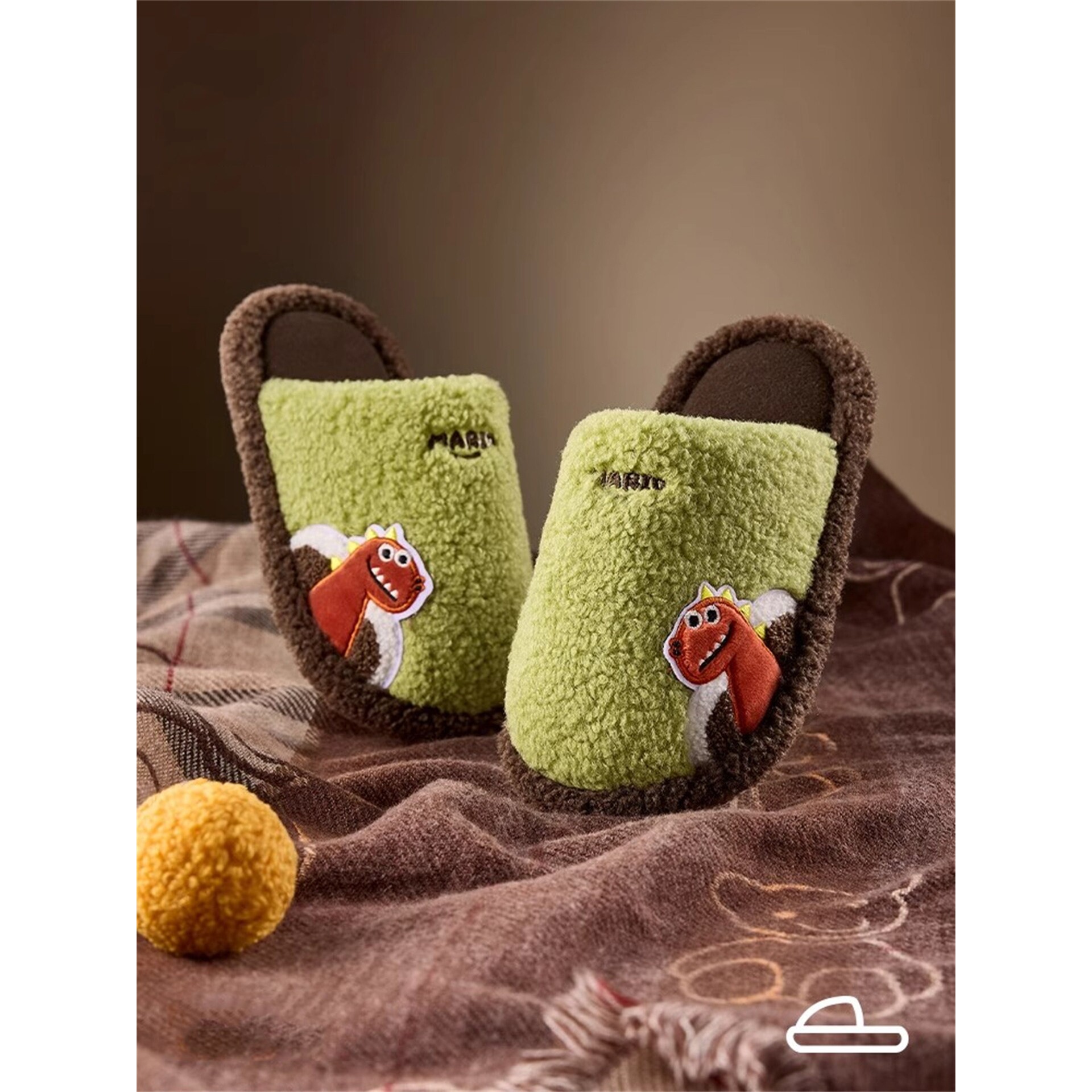 韩国Uamtor儿童棉拖鞋秋冬季2025新款宝宝室内居家防滑保暖一字拖