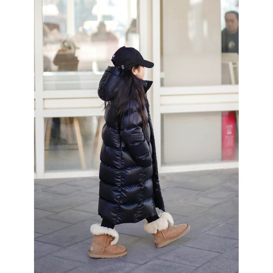 法国OIMG女童羽绒服中长款冬季儿童过膝长版男童冬装加厚大童外套
