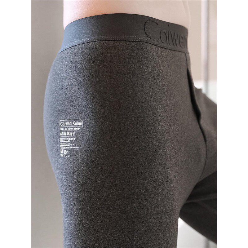 御寒蓄热纯棉加绒加厚德绒棉裤男士保暖裤秋裤大码修身紧身打底裤