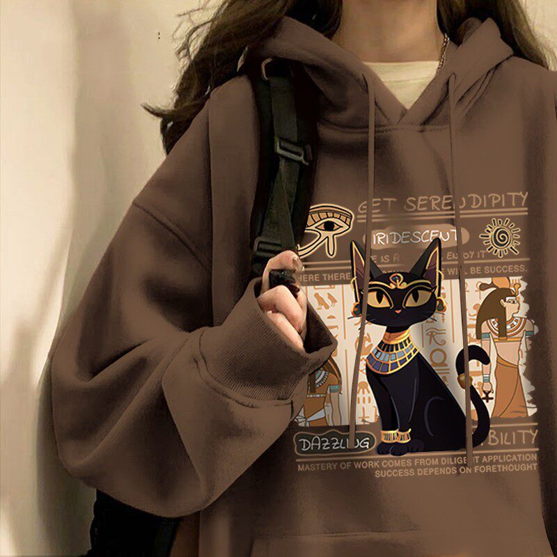 MDCW米兰风正肩加绒连帽卫衣女秋冬季2025新款宽松时尚洋气厚上衣