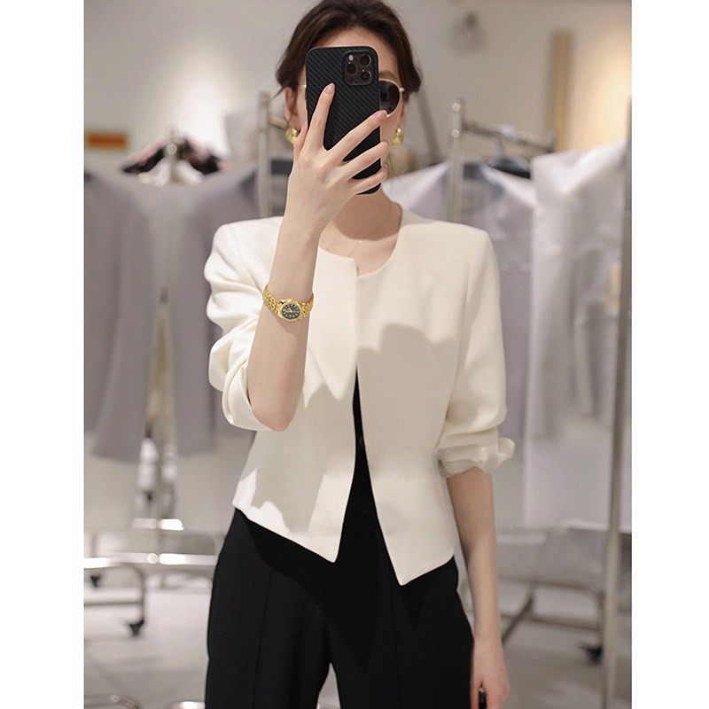 西装小香风外套女春夏高级感职业时尚OL百搭显瘦短款西服抗皱外搭,女装/女士精品,短外套,淘宝优惠券,粉丝福利购,淘宝优惠卷