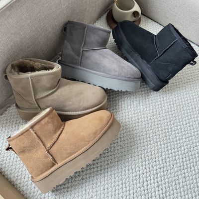羊皮毛一体雪地靴女款冬季厚底增高短靴防滑加绒加厚保暖毛毛棉鞋