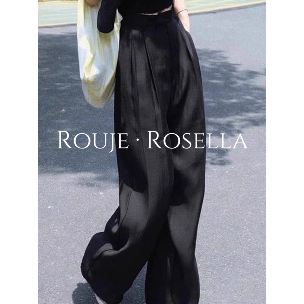 法国Relaje Rosella⭐高端垂坠醋酸天丝宽腿裤女性夏季小薄休闲裤