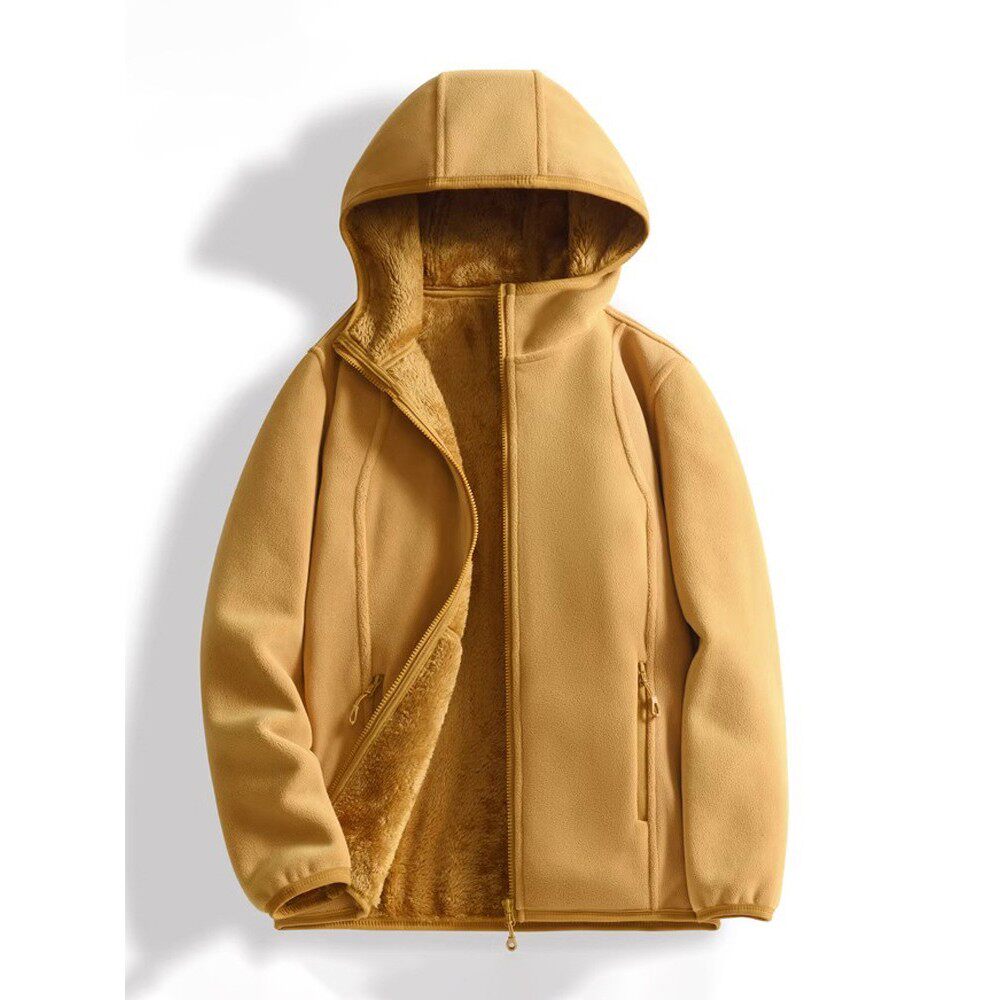 连帽摇粒绒保暖短外套女2025秋冬新款时尚加绒加厚卫衣开衫抓绒衣